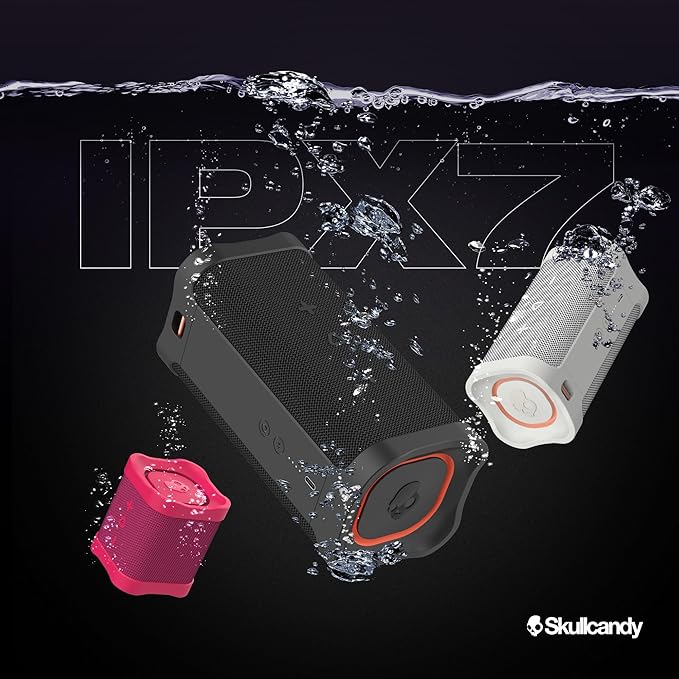 Skullcandy Terrain XL Wireless Bluetooth Speaker - IPX7 Waterproof Portable Speaker, 18 Hour Battery, Nylon Wrist Wrap, True Wireless Stereo (Bone)