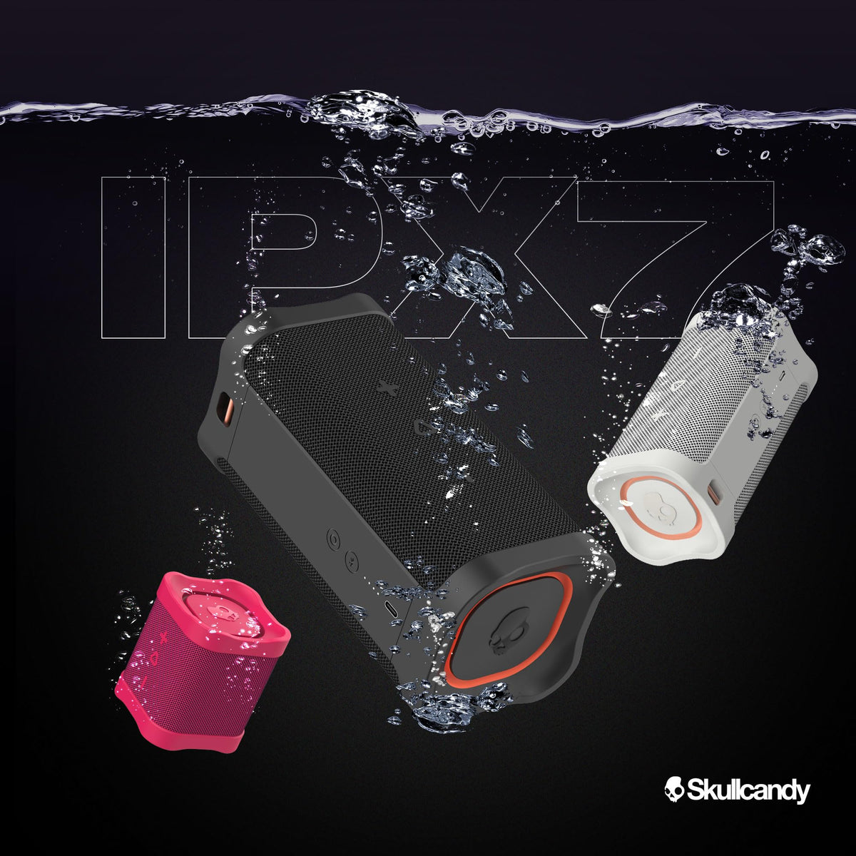 Lifeworks Skullcandy Terrain XL Wireless Bluetooth Speaker - IPX7 Waterproof Portable Speaker, 18 Hour Battery, Nylon Wrist Wrap, True Wireless Stereo (Black)