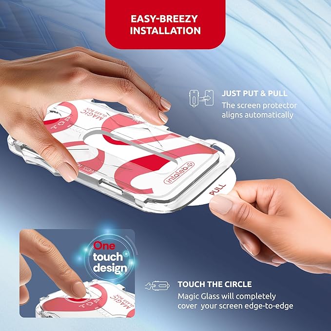 Screen Protector for iPhone 16 Pro – MagicBox Tempered Glass Screen Protector iPhone 16 Pro(2 pcs) with 2 Applicators, 9H Hardness, Oleophobic Coating - Accessories For Iphone 16Pro
