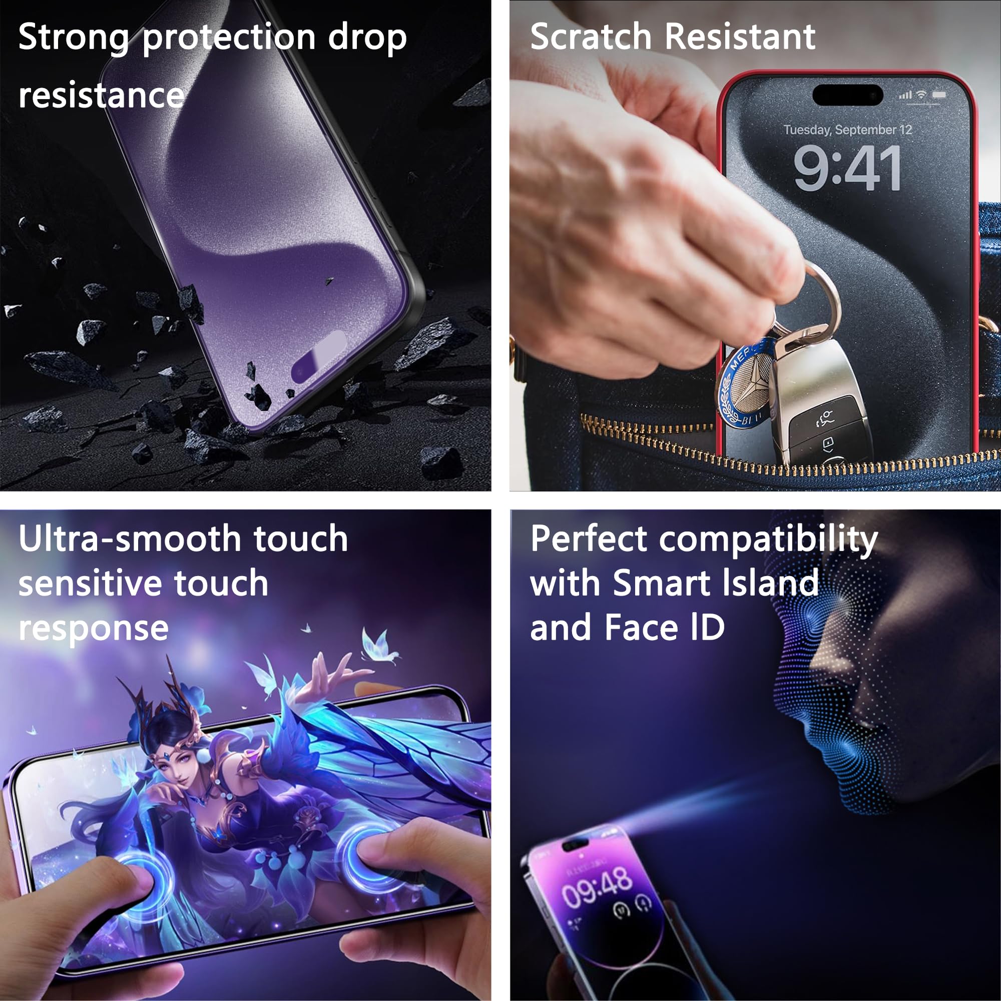 CHRYSHA 2-Pack Anti Blue Light Matte Screen Protector for iPhone 16 Pro Max 6.9-Inch, Auto Dust Removal, No Bubbles, High Definition Clear, Easy Installation