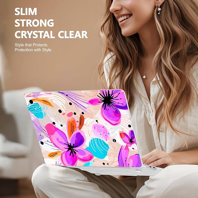 for MacBook Pro 16 inch Case 2019 2020 Release Model A2141, Plastic Hard Shell Cover with Keyboard Cover & Screen Protector for MacBook Pro 16 inch with Touch Bar & Touch ID, Trendy Floral