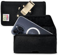Turtleback Belt Clip for iPhone 16 Pro Max, 15 Pro Max, 14 Pro Max -Small- Fits w/Slim MagSafe Style Cases, Premium Black Nylon, Horizontal Belt Holder, Magnetic Closure HD Rotating Belt Clip