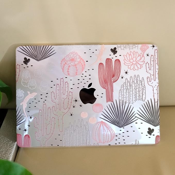 MEEgoodo Case for MacBook Pro 13 inch, Laptop Hard Shell Case with Keyboard & Camera Cover, Cacti