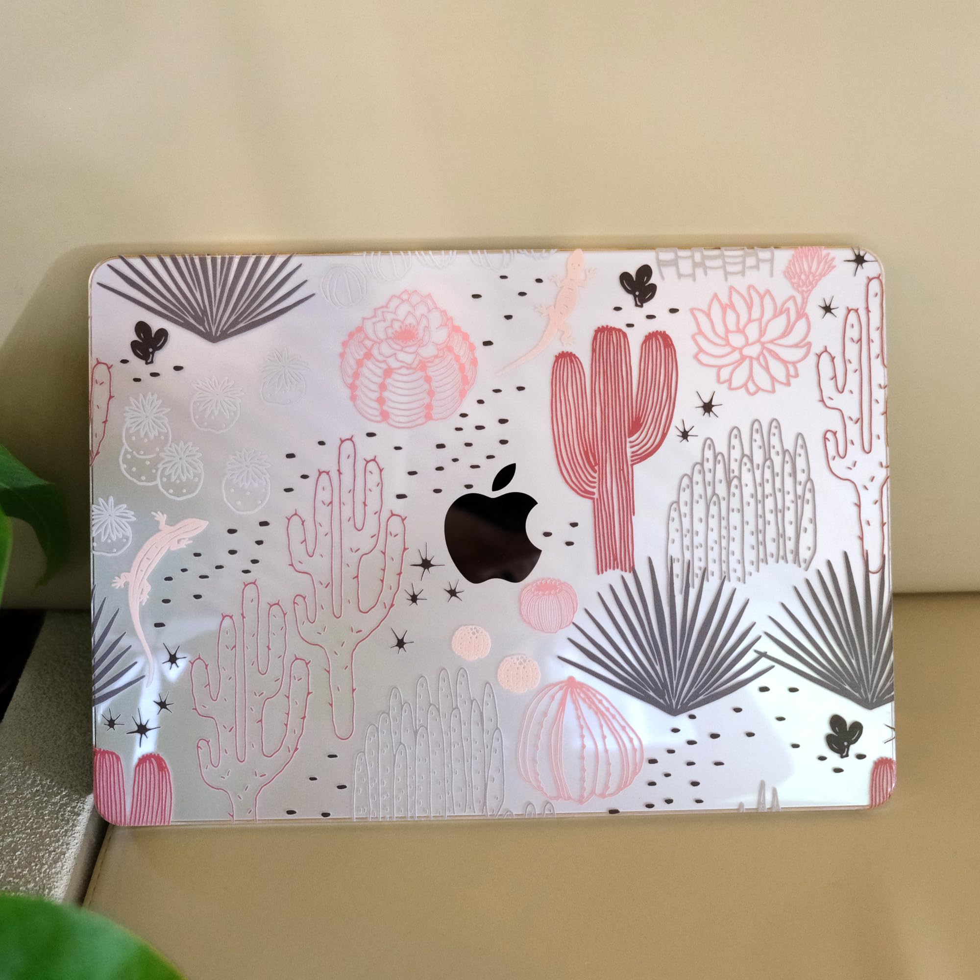 MEEgoodo for MacBook Air 13 inch Case 2021 2020 2019 2018 Released A2337 M1 A2179 A1932 with Touch ID, Plastic Hard Shell & Keyboard Cover Compatible with MacBook Air 13.3, Cacti