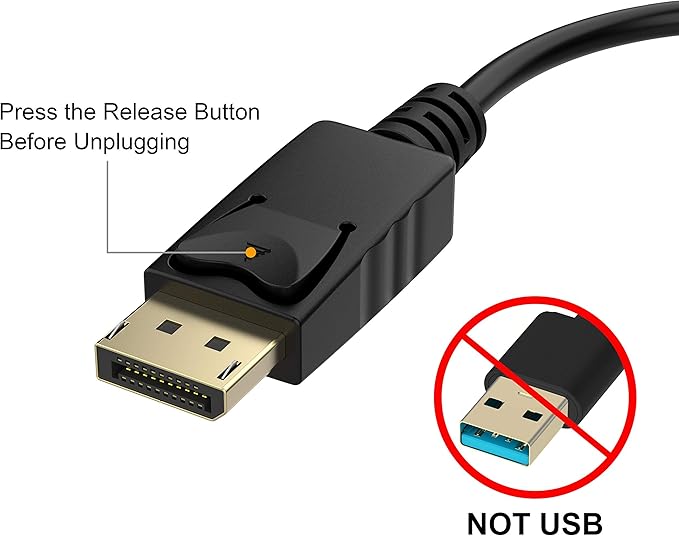 4K DisplayPort (DP) to HDMI Adapter, 2 Pack, Uni-Directional Gold-Plated Display Port Computer to HDMI Screen Converter (Male to Female) Compatible with HP, Dell, Lenovo & More, Passive - Black