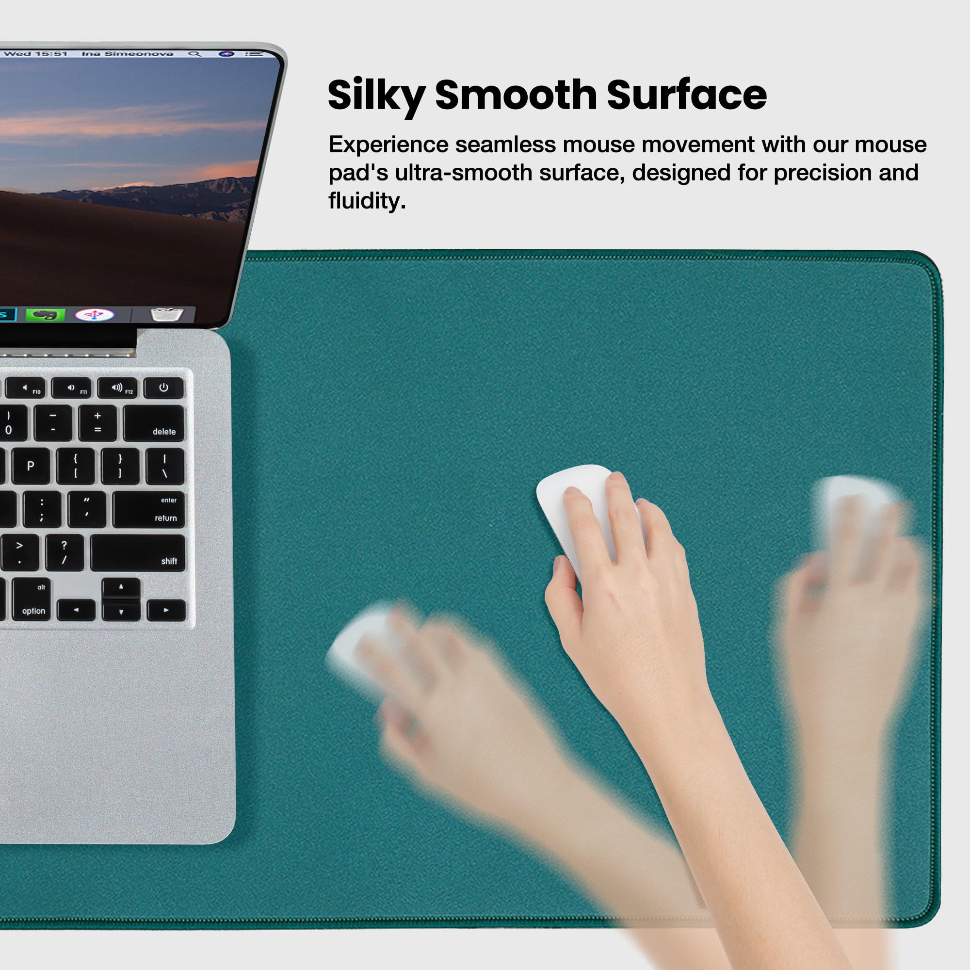 ALOANES Non-Slip Extended Mouse Pad Office&Home Desk Mat Stitched Edge
