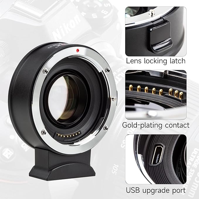 VILTROX EF-Z2 Auto Focus Lens Adapter 0.71x Reducer Speedbooster Lens Converter Compatible with Canon EF Mount Lens to Nikon Z Mount Mirrorless Cameras Z5 Z6 Z6II Z7 Z7II Z50 Zfc