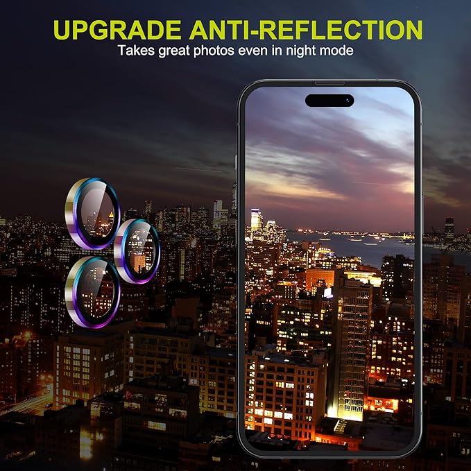WSKEN for iPhone 14 Pro/iPhone 14 Pro Max Camera Lens Protector,[Night Shooting Mode] HD Tempered Metal Glass Camera Screen Protector Cover Film Accessories, Colorful