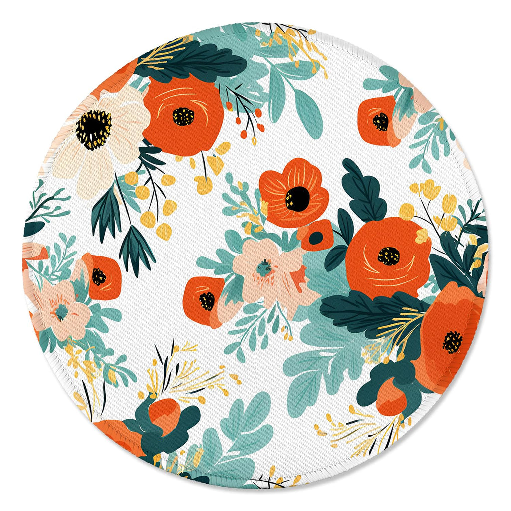 ITNRSIIET Round Mouse Pad with Stitched Edge Premium-Textured Waterproof Non-Slip Rubber Base Desktop Protection Mat Diameter 8.7 inches, Beautiful Flowers