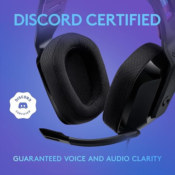 Logitech G335 Wired Gaming Headset, with Flip to Mute Microphone, 3.5mm Audio Jack, Memory Foam Earpads, Lightweight - Black