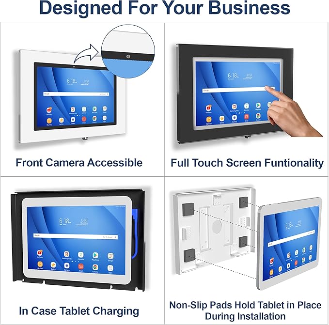 TABcare Locking Anti-Theft Metal Case for Samsung Galaxy TAB A7 10.4" Tablet for Kiosk, POS, Store, Show Display, Time Clock (TAB A7 10.4, White)
