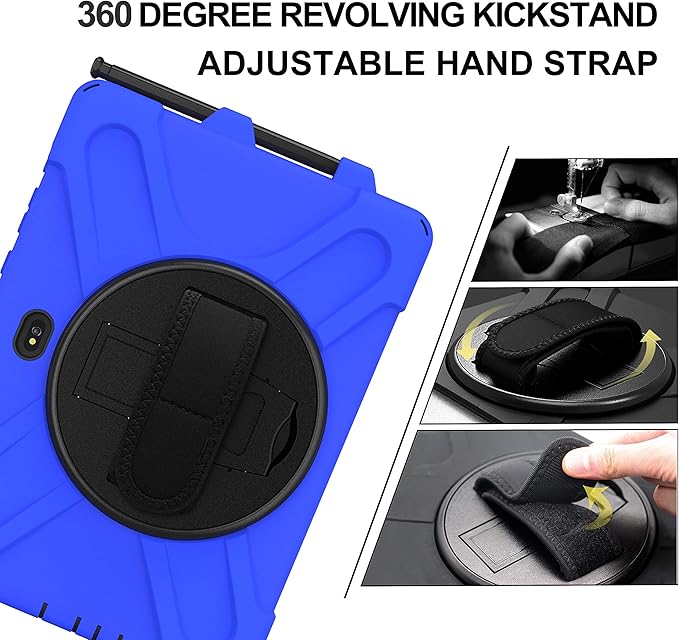 Rantice Case for Samsung Galaxy Tab Active5 PRO / Active4PRO / Active PRO 10.1, Shockproof Drop Protection Case with 360 Stand, Hand Strap & Shoulder Strap for SM-X350/X356B/T540/T547/T630/T638(Blue)