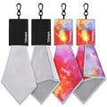 2 Sided Glasses Cleaner & Polishing Cloths,Portable Microfiber Glasses Cleaning Cloth Keychain, Eye Glass Cleaning Cloths with Pouch for Glasses Lenses Screens Cameras iPad iPhone, Mixcolor,4X 6-Inch