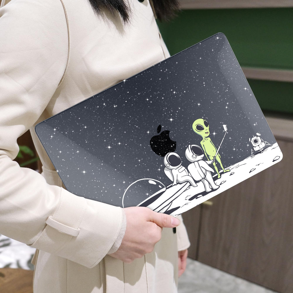 MEEgoodo for MacBook Air 13 inch Case 2021 2020 2019 2018 Released A2337 M1 A2179 A1932 with Touch ID, Plastic Hard Shell & Keyboard Cover Compatible with MacBook Air 13.3, Astronauts & Alien