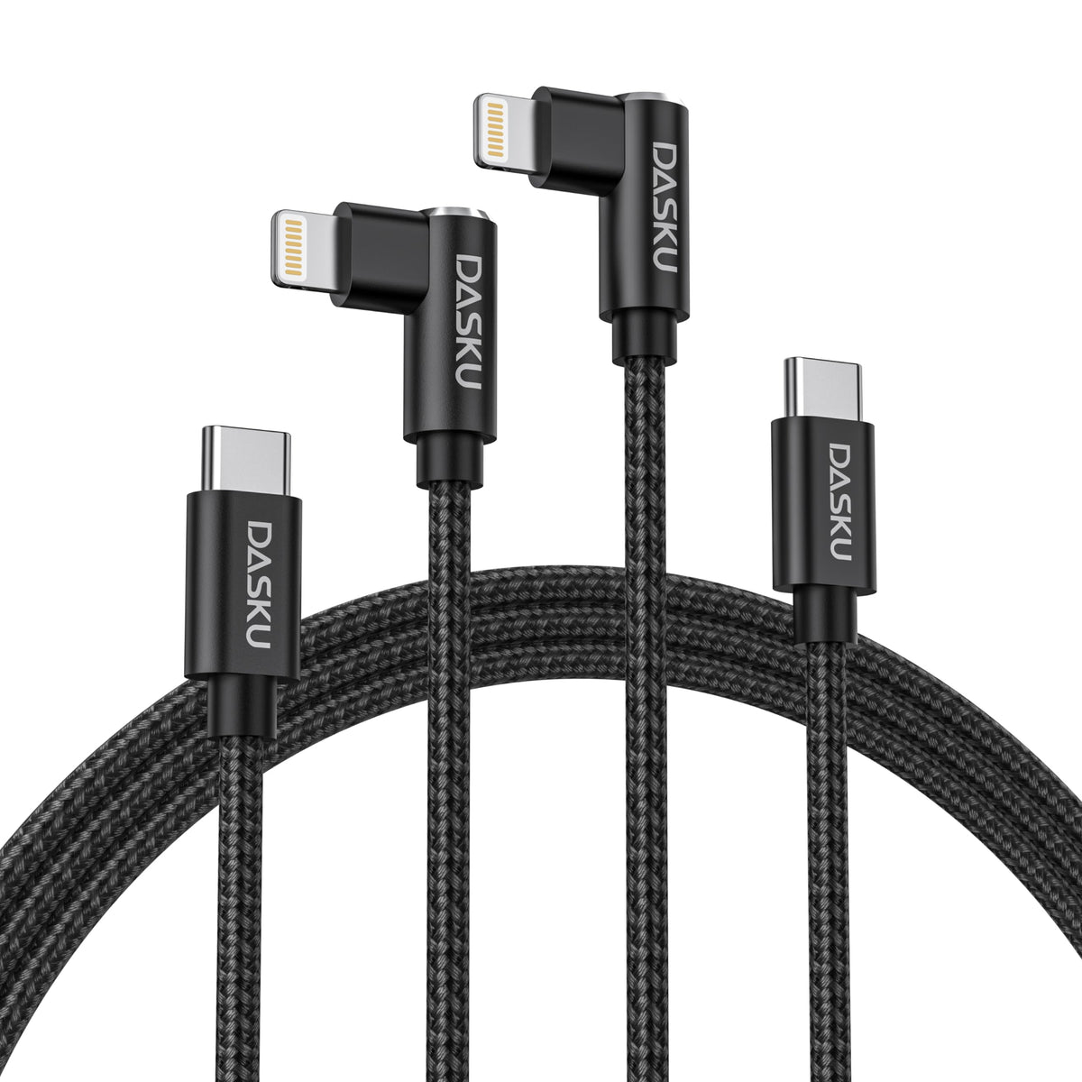 90 Degree iPhone Charging Cable [MFi Certified] Lightning Cable 10FT 2 Pack