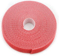 Reusable Fastening Tape Cable Ties 3/4 Inch Double Side Hook Roll (5 Yard, Red)