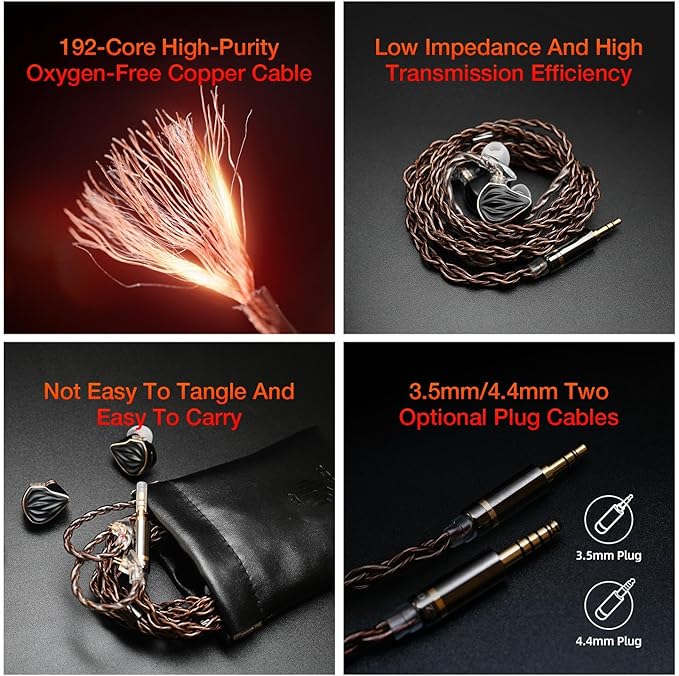 MS3 in-Ear Monitors, 2BA+1DD Hybrid IEM Wired Earphones, Includes 3 Pneumatic Tuning Filters - Exclusive Adjustable Soundstage for Instruments, Detachable Cable for Audiophile/Musician 3.5mm