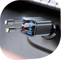 SUPERONE 6 in 1 Retractable Car Charger with Dual Type C Cables, 99W Ultra-Compact USB C Car Accessories Adapter with 4 USB Ports, Fast Charging Car Charger for iPhone 16/15/14/13/12, Galaxy, iPad