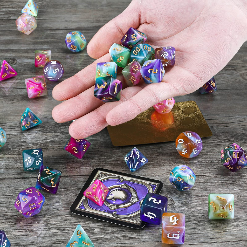 49Pcs Polyhedral Dice Set- DND Dice with 7 Storage Pouch