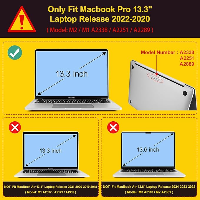 Case for MacBook Pro 13 inch with/Without Touch Bar (2016-2022, M2 A2338 M1 A2289 A2251 A2159 A1989 A1706 A1708), Hard Shell + Keyboard Cover + Dust Plug, Sunflowers