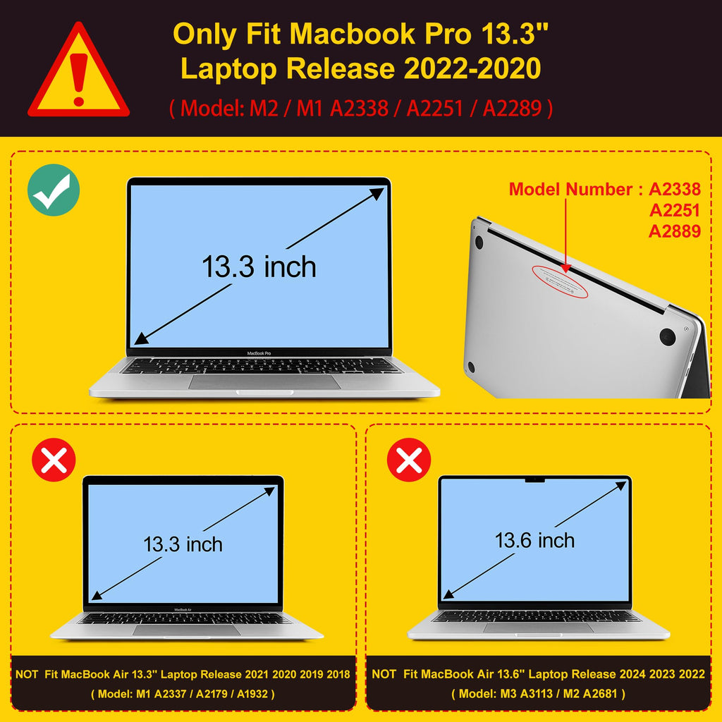 Lepeoac Case for MacBook Pro 13 inch Case M2 2022-2016 A2338 M1 A2251 A2289 A2159 A1989 A1708 A1706, Plastic Hard Shell + Keyboard Cover + Dust Plug, Florals