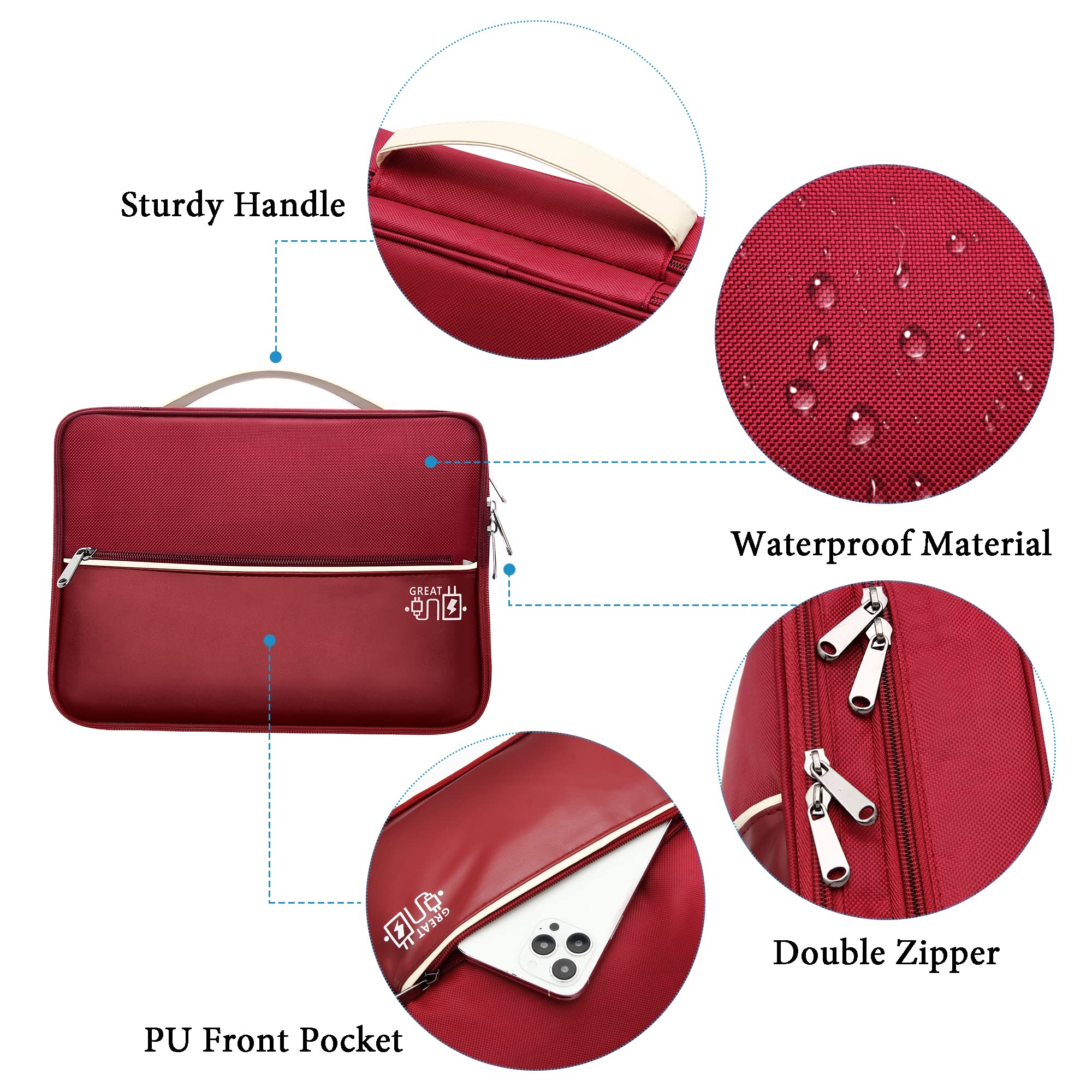 SELLYFELLY Electronics Travel Organizer, Double Layer Cable Organizer Bag Watreproof Electronics Accessories Storage Bag for Cord, Charger, Phone, Power Bank, Hard Drive