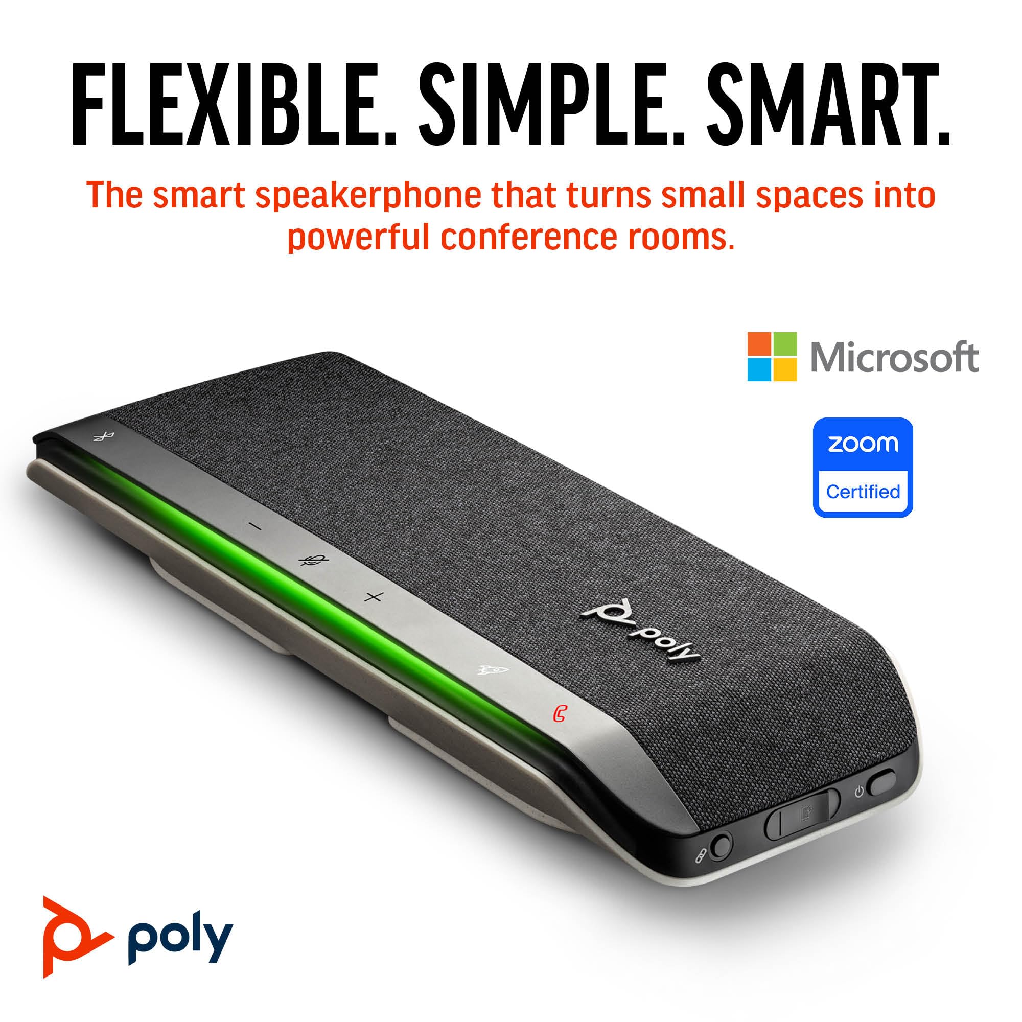 Poly Sync 40 Smart Speakerphone (Plantronics) - Flexible Workspaces - Connect to PC/Mac via USB-A or USB-C and Smartphones via Bluetooth - Works with Teams, Zoom – Amazon Exclusive