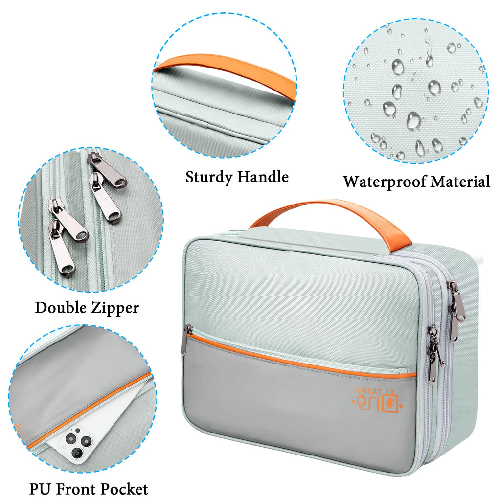 CILLA Electronic Organizer Travel Case, Travel Cord Organizer Case Portable Waterproof Cable Organizer Bag for Charger, Cord, USB, Power Bank, Earphone