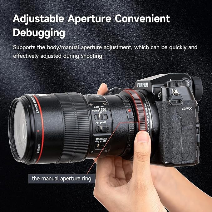 VILTROX EF-GFX Pro Lens Adapter EF Mount to GFX Mount Lens Adapter Converter Ring for Canon EF/EF-S Series Lens to Fuji GFX-Mount Medium Format Camera GFX 100 100S 50S 50SII 50R