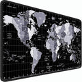 Large Mouse Pad, 31.5x15.7 inch Large Extended Computer Keyboard Mouse Mat, Water Resist Non-Slip Mousepad Rubber Base Long XXL Desk Mouse Pad for Work & Gaming, Office & Home, Grey Map