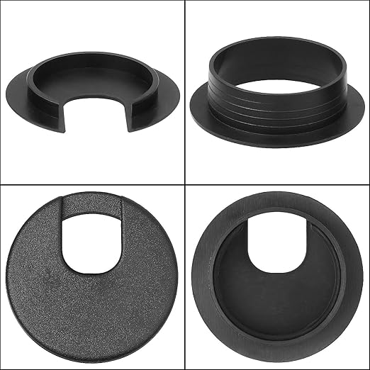 HNBun 20Pack 2 in Desk Grommets, Black Cable Hole Covers