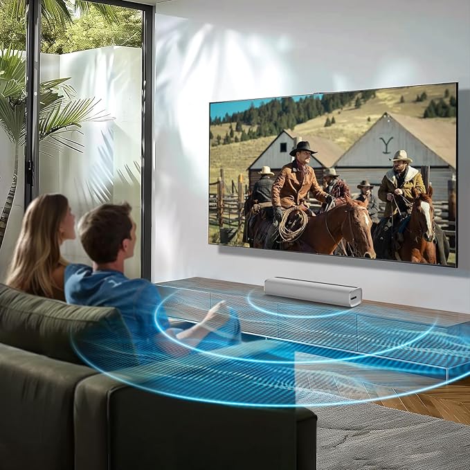 MZEIBO Sound Bar for TV,Soundbars Smart Portable Wireless Sound System with Multi-Connection Modes, Ideal for Family & Friends, Compact and Powerful Audio Device