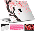 TWOLSKOO Compatible with M4 MacBook Air 15 inch Case 2025-2023 Released Model M4 A3241 M3 A3114 M2 A2941, Plastic Hard Shell & Screen Protector & Keyboard Cover & Trackpad Film, Cherry Blossoms