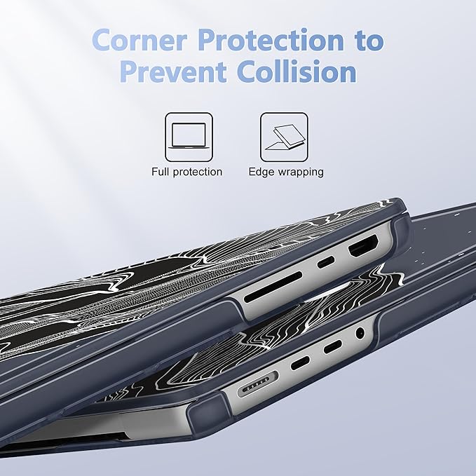 for MacBook Pro 16 inch Case 2021 2022 2023 2024 Release A3186 A3403 M4 A2991 M3 A2780 M2 A2485 M1 Pro/Max, Hard Shell Case with Screen Protector & Keyboard Cover, Mountain
