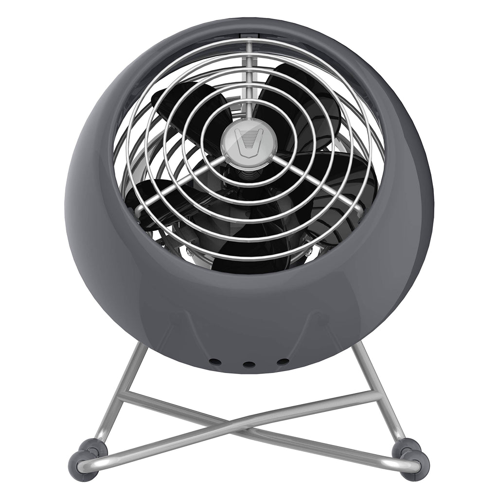 Vornado VFAN™ Mini Modern Personal Desk Fan with 2-Speed Control, Adjustable Tilt, Quiet Metal Air Circulator for Office, Bedroom, Dorm, Compact Desktop Cooling Device, Storm Gray