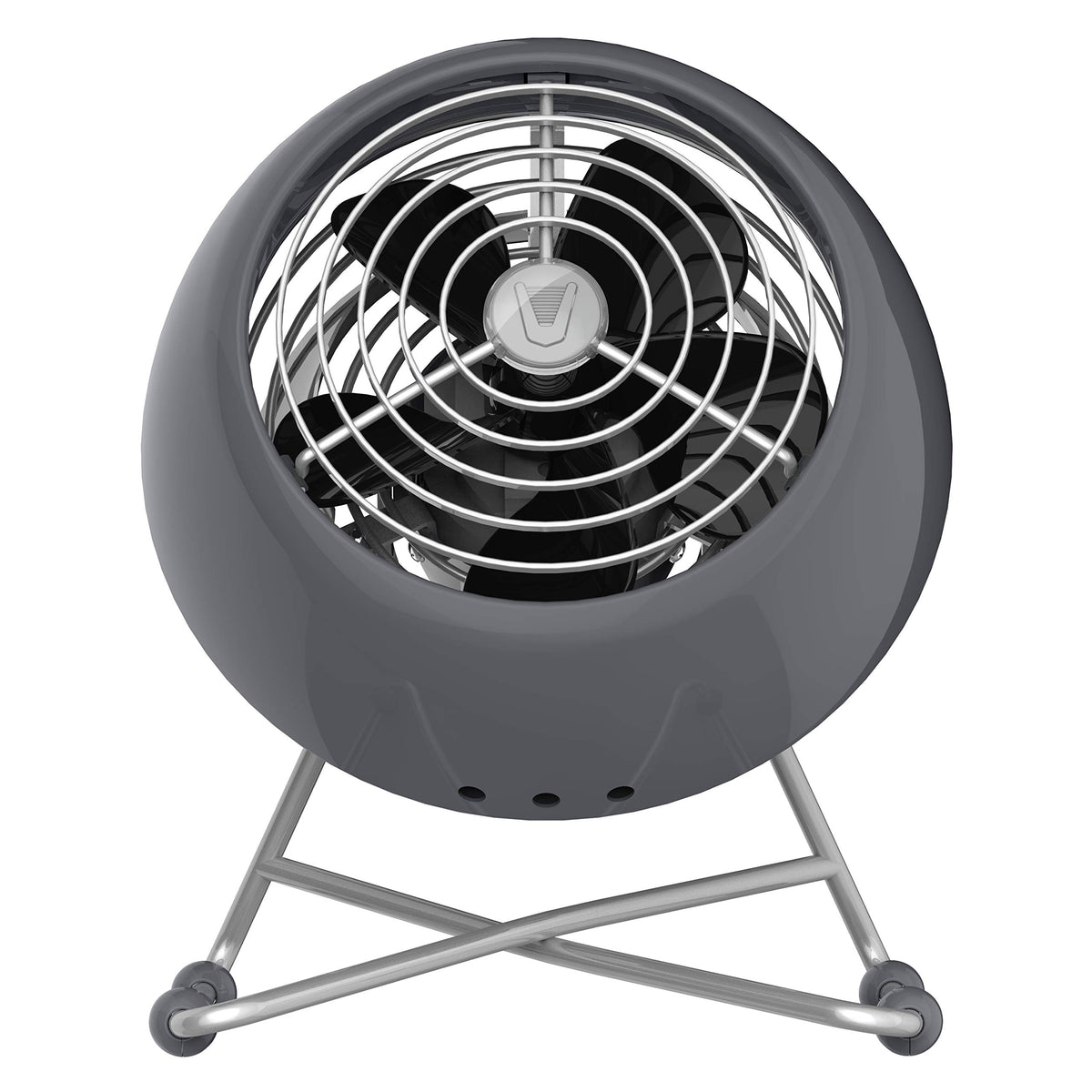Vornado VFAN™ Mini Modern Personal Desk Fan with 2-Speed Control, Adjustable Tilt, Quiet Metal Air Circulator for Office, Bedroom, Dorm, Compact Desktop Cooling Device, Storm Gray