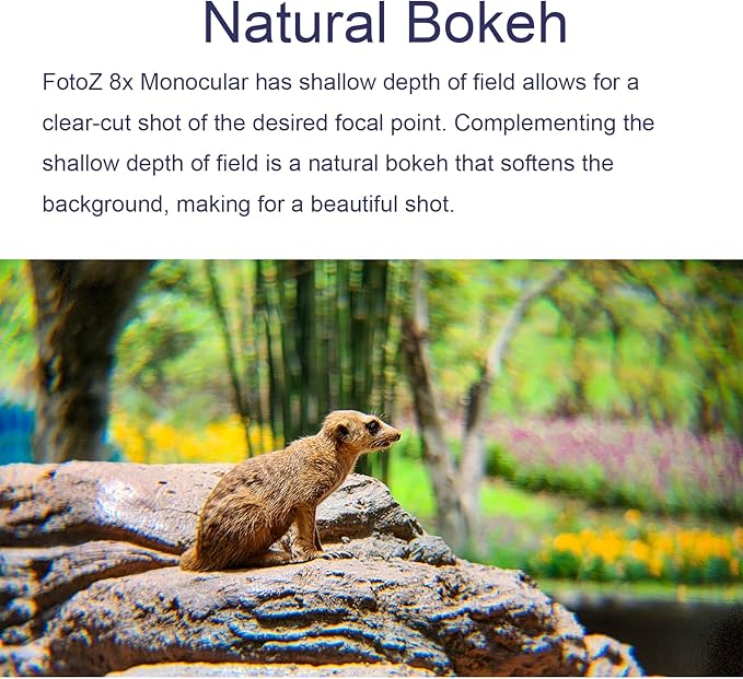 FotoZ 8X Monocular Telescope for iPhone & Android and Most Smartphone, with 8X Optical Zoom Telephoto Lens & 17mm Universal Phone Clip & Storage Bag