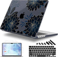 for MacBook Pro 16 inch Case 2021 2022 2023 2024 Release A3186 A3403 M4 A2991 M3 A2780 M2 A2485 M1 Pro/Max, Hard Shell Case with Screen Protector & Keyboard Cover, Flower Dahlia