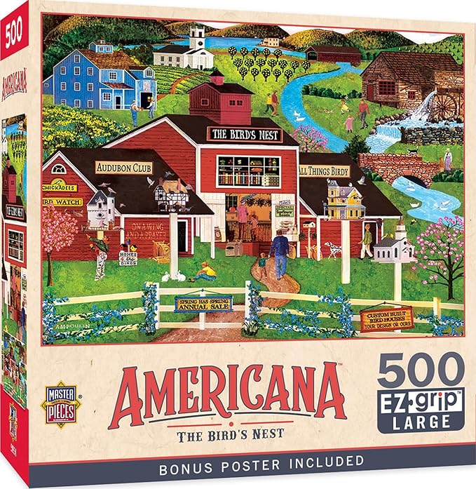 MasterPieces - 500 Piece Jigsaw Puzzle, Large EZ Grip Shapes, The Bird’s Nest, Fun for Adults, Seniors, Family, Kids, 19.25" x 26.75"