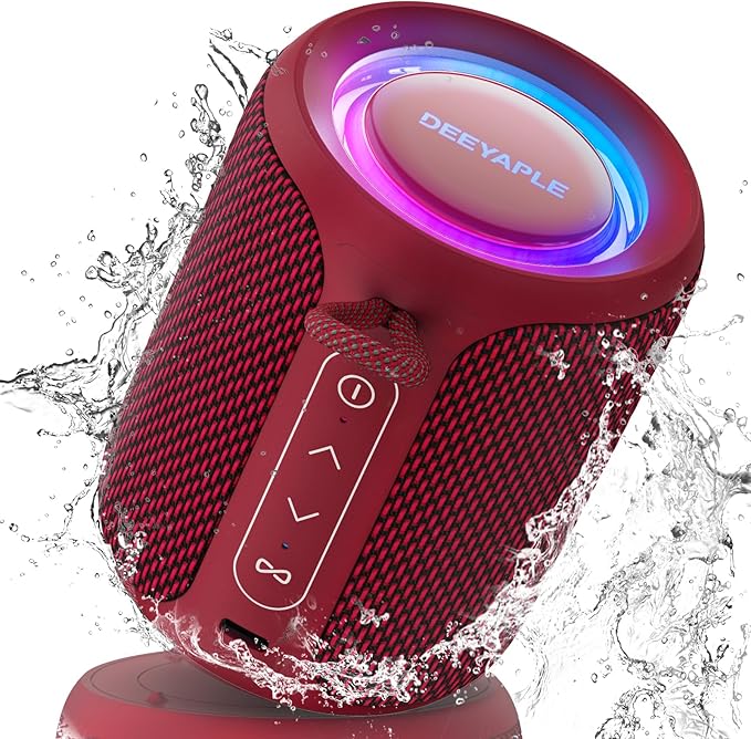 Bluetooth Speaker Wireless,IP67 Waterproof & Dustproof Portable Speaker with Lights,15W Loud Stereo Sound, 2500mAh Battery All Day Playtime, TWS Pairing, BT5.3, Home/Party/Outdoor/Beach (Blue)