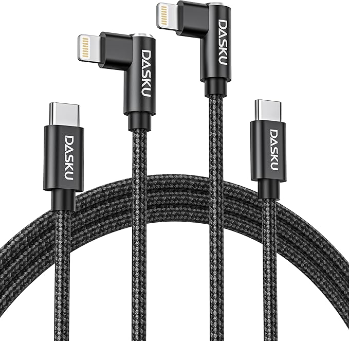 USB C to Lightning Cable [Apple MFi Certified] iPhone Charger Fast Charging 2Pack 10FT Long Nylon 90 Degree Type C iPhone Charger Cord Compatible with iPhone 14/13/12/11/XS/XR/X/8/iPad and More