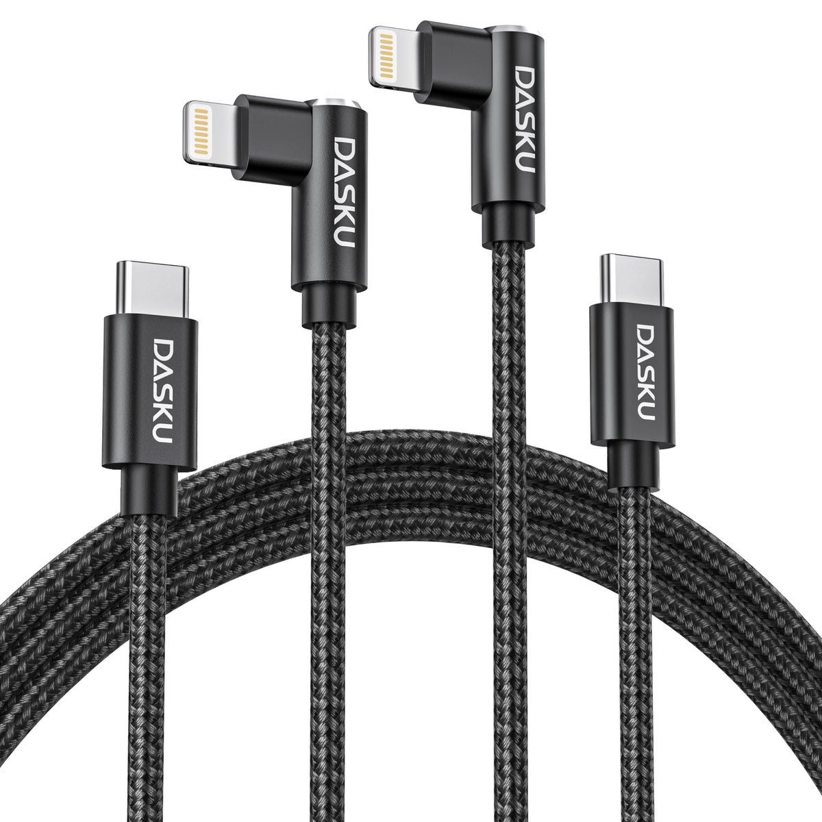 90 Degree iPhone Charging Cable [MFi Certified] Lightning Cable 10FT 2 Pack