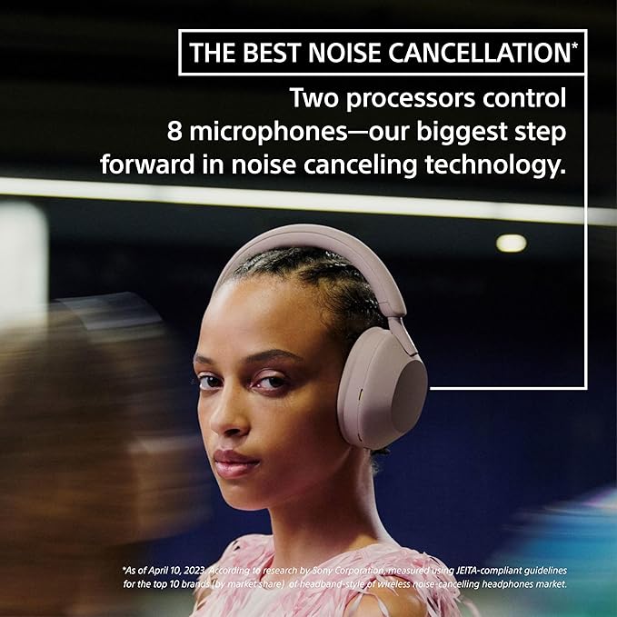 Sony WH-1000XM5 Premium Noise Canceling Headphones, Auto NC Optimizer, 30-Hour Battery, Alexa Voice Control, Silver