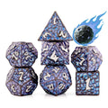 PJOY Metal DND Dice Set for Dungeons and Dragons Dice with Case Meteorite Black Blue Glitters 7PCS 16mm Role Playing Cool DND Gifts for Players D&D DM Game Masters