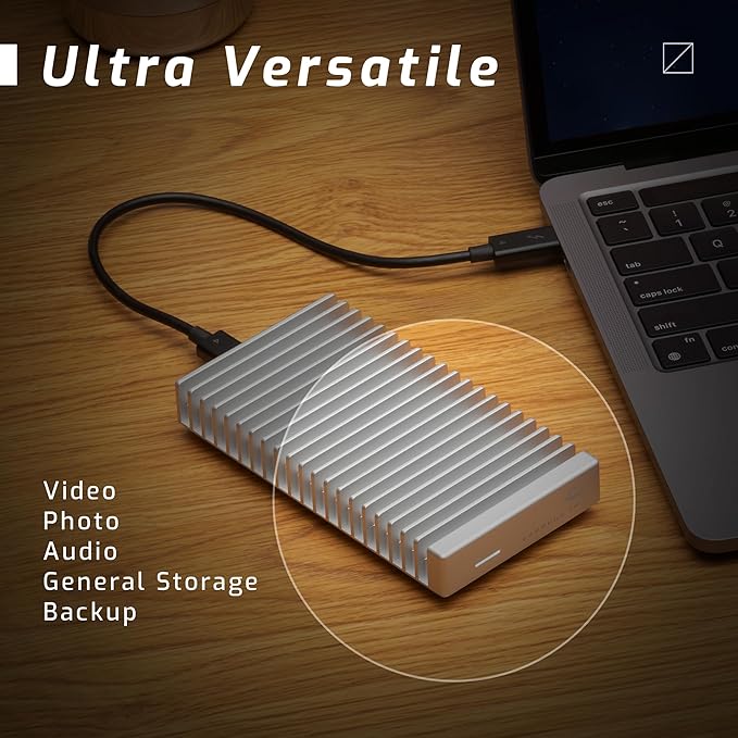 OWC 2TB Express 1M2 40Gb/s Portable NVMe SSD USB4 (Thunderbolt Compatible/USB-C) Ultra Fast External SSD Drive with Aluminum Heat Sink Enclosure