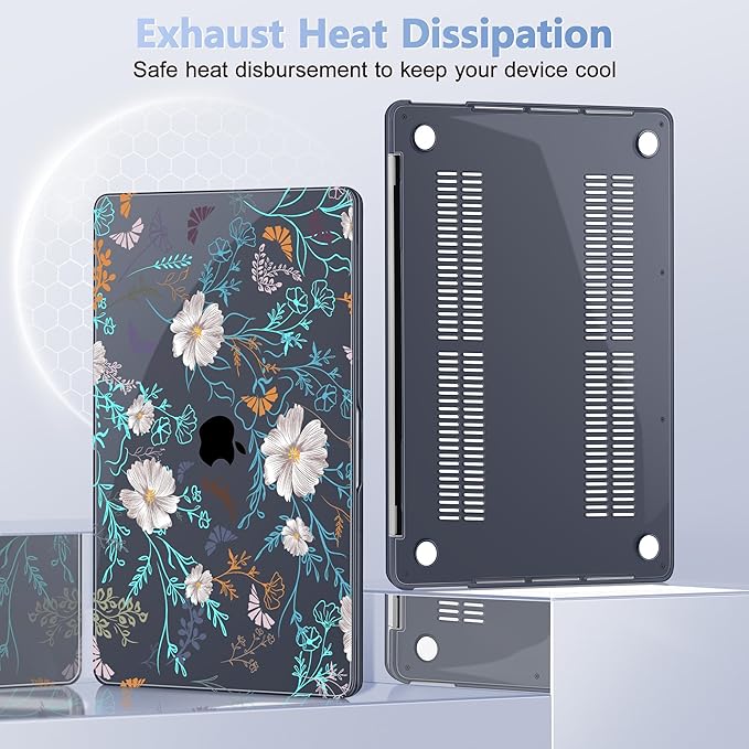 for MacBook Pro 16 inch Case 2019 2020 Release Model A2141, Plastic Hard Shell Cover with Keyboard Cover & Screen Protector for MacBook Pro 16 inch with Touch Bar & Touch ID, Rustic Flowers
