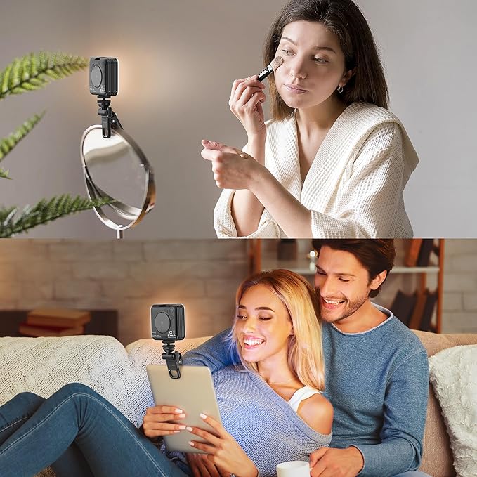 80 LED Selfie Light with 3 Modes, Portable Phone Light with Clip & 1/4 in Screw Hole, Rechargeable Clip Fill Video Conference Selfie Panel Lights for Phone/Camera/iPad/Laptop/TikTok
