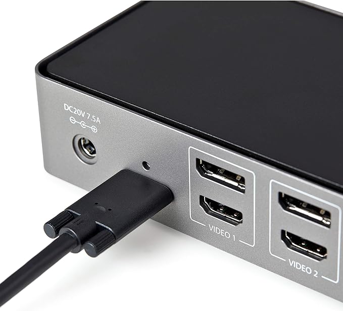 StarTech.com USB-C / USB-A Hybrid Docking Station for MacBook Pro / Air M1 M2 M3 M4 & Windows, Universal Triple 4K 60Hz HDMI DP Dock, Thunderbolt Compatible, 85W Laptop Charging - TAA
