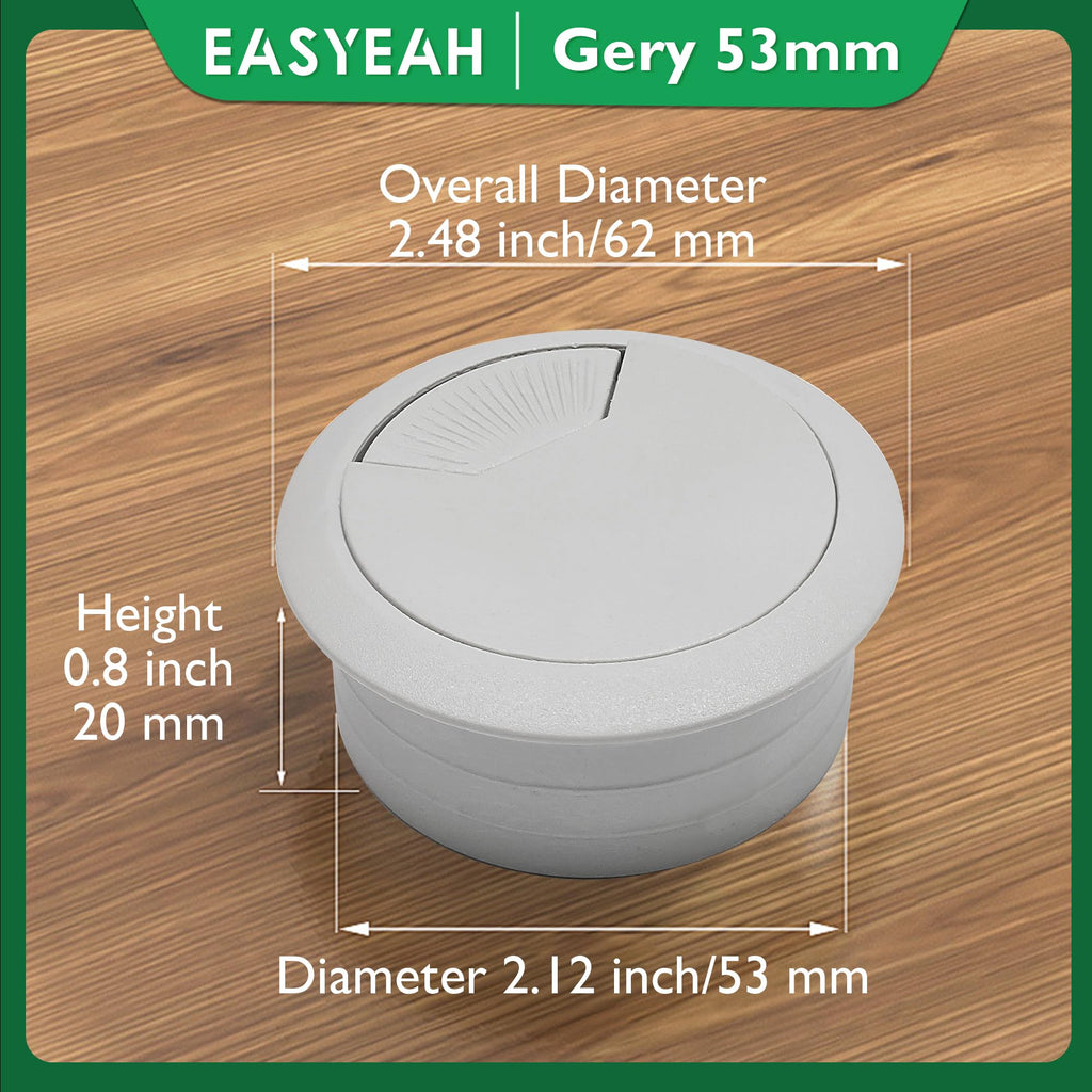 EASYEAH 5 Pcs Desk Grommet 2-1/16" / 53 mm, Desk Cord Hole Cover