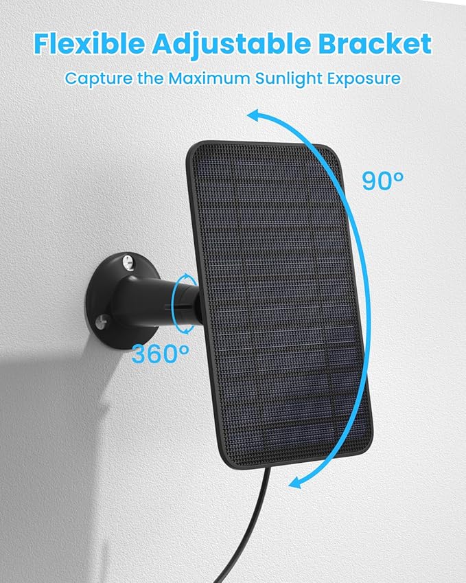 5W Solar Panel Compatible with Blink Outdoor 4(4th Gen)/Blink Outdoor(3rd Gen) XT3 & Blink XT2/XT Camera, Blink Solar Panel Charger with 13.1ft Cable Rubber Plug, IP65 Waterproof, Secure Mount, 4 Pack